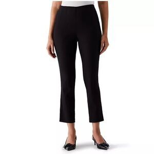 Rafaella Comfort Pull On Style Stretch Zippered Ankle Crop Pants in Black Size 4